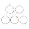 5Pcs 5 Colors Summer Beach Natural Amethyst & Green Aventurine & Dyed Agate Round Beaded Necklaces NJEW-JN05262-2