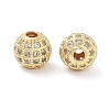 Round Brass Micro Pave Cubic Zirconia Beads ZIRC-N016-01G-8mm-2