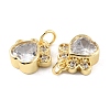 Rack Plating Brass Micro Pave Cubic Zirconia Charms KK-C021-07G-2