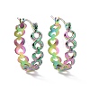 Ion Plating(IP) Rainbow Color 304 Stainless Steel Infinity Hoop Earrings for Women EJEW-G293-28M-1