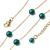 Stainless Steel & Imitation Pearl Round Link Chain Necklaces for Women WGE4439-06-2