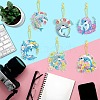 6 Styles Summer Flower Dolphin DIY Diamond Keychain Painting Kit PW-WG95966-01-3