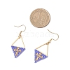 Handmade Glass Seed Beads Rhombus Dangle Earrings EJEW-MZ00542-05-4