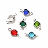 304 Stainless Steel with Glass Connector Charms STAS-G305-08P-1