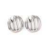 Flat Round 304 Stainless Steel Stud Earrings for Women EJEW-L272-003P-1