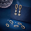 BENECREAT 12Pcs Brass Hollow Out Oval Stud Earring Findings KK-BC0011-01-4