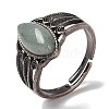 Natural Green Aventurine Horse Eye Adjustable Rings RJEW-K271-05R-12-2