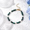 Natural Malachite Chip Beaded Bracelets for Women X-BJEW-JB11742-10-1