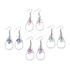 Teardrop 304 Stainless Steel Transparent Glass Dangle Earrings EJEW-JE06404-02-2