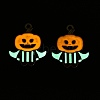 Halloween Theme Rack Plating Luminous Alloy Enamel Pendants ENAM-N056-232P-2