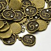 Antique Bronze Plated Alloy Rhinestone Charms ALRI-J153-05-NF-2