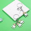 WEWAYSMILE 2 pcs Dog Keychain Car Keychain Pet Pendant Key-Ring Lovely Dog Key-ring Portable Metal Keychain Gift for Pet Lover Birthday Puppy Theme Party Supplies (Jack Dog) JX796A-3