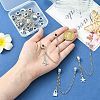 9Pcs 9 Styles Zinc Alloy European Safety Chains with Dangle Charms HJEW-CJ0001-23-4