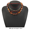 Opaque Resin Oval Beaded Alloy Paperclip Chain Double Layer Necklaces FS-WG06472-04-1