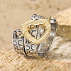 Hammered Alloy Finger Link Rings for Women FS-WG9B92C-02-3