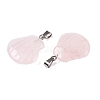 Natural Rose Quartz Pendants G-T138-208C-2