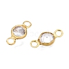 Brass Clear Cubic Zirconia Connector Charms KK-T070-07C-B-2