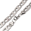 201 Stainless Steel Oval Mariner Link Chain Necklace NJEW-F222-37P-03-2