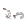 Non-Tarnish 304 Stainless Steel Curb Chains Wrap Stud Earrings EJEW-G314-03B-P-2