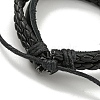 Braided PU Leather & Waxed Cords Triple Layer Multi-strand Bracelets BJEW-P329-06B-EB-3