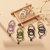 20Pcs 20 Style Natural & Synthetic Mixed Gemstone & Brass Beaded Stretch Rings Set RJEW-JR00540-3