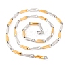 304 Stainless Steel Rectangle Link Chain Necklaces for Women LS-NJEW-G140-05GP-2