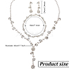 ANATTASOUL 1 Set Crystal Rhinestone Lariat Necklace & Link Chain Bracelet & Dangle Stud Earrings SJEW-AN0001-04-2