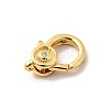 Brass Micro Pave Clear Cubic Zirconia Lobster Claw Clasps KK-A266-24B-G-2