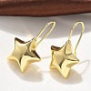 Star Brass Dangle Earrings EJEW-B132-05G-1