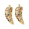 Brass Micro Pave Cubic Zirconia Pendants ZIRC-I063-46G-01-2