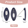 48Pcs Hollow Oval Plastic Cover Scarf Safety Pin JEWB-WH0023-58P-2