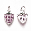 Brass Micro Pave Cubic Zirconia Charms ZIRC-I038-08P-2