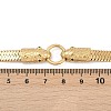 304 Stainless Steel Green Cubic Zirconia Snake Link Flat Snake Chain Necklaces for Women NJEW-Z071-02G-3