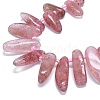 Synthetic Strawberry Quartz Beads Strands G-G106-J06-01-3