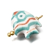 Ocean Themed Hand Painted Ceramic Porcelain Pendants PR-CBA0027-05G-08-2