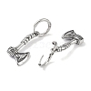 316 Surgical Stainless Steel Axe Hoop Earrings for Women EJEW-P274-16A-AS-2