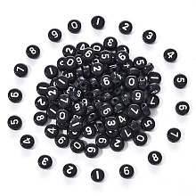 Black Opaque Acrylic Beads SACR-YW0001-16A