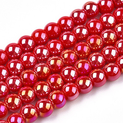 Electroplate Opaque Glass Beads Strands GLAA-T032-P4mm-AB04-1