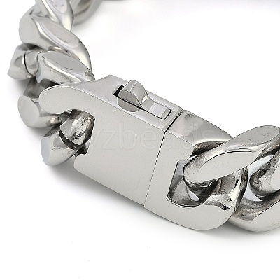 304 Stainless Steel Cuban Link Chain Bracelets for Men BJEW-B102-07P-1