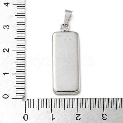 304 Stainless Steel Pendant Cabochon Settings STAS-Z118-02P-1