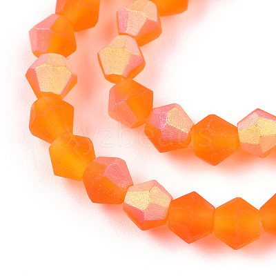 Imitate Austrian Crystal Bicone Frosted Glass Beads Strands EGLA-A039-T3mm-MB11-1