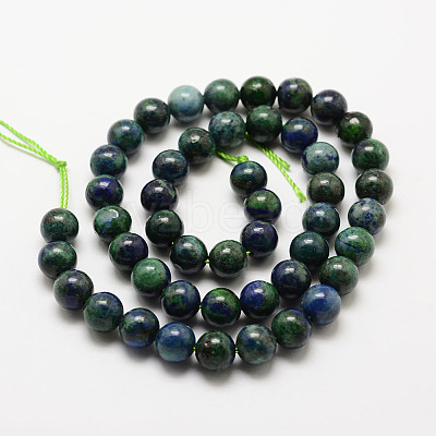 Natural Chrysocolla and Lapis Lazuli Beads Strands G-G735-07-4mm-1