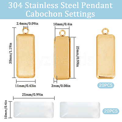 DIY Rectangle Pendant Making Kits DIY-SC0033-98-1