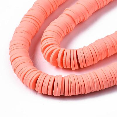 Flat Round Handmade Polymer Clay Beads CLAY-R067-10mm-19-1