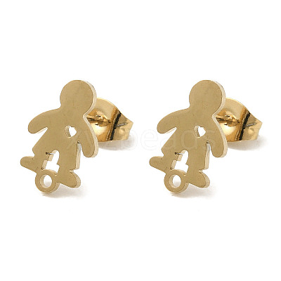 Ion Plating(IP) 304 Stainless Steel Stud Earring Findings STAS-I206-62G-1