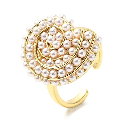 ABS Plastic Pearl Finger Rings RJEW-L128-02G-1