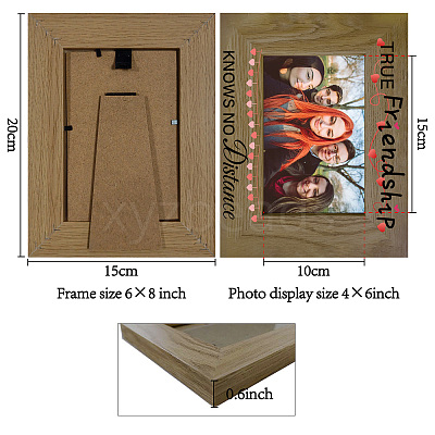 Rectangle Wood Photo Frames AJEW-WH20021-024-1
