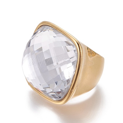 Ion Plating(IP) 304 Stainless Steel Finger Rings RJEW-E157-38G-01-1