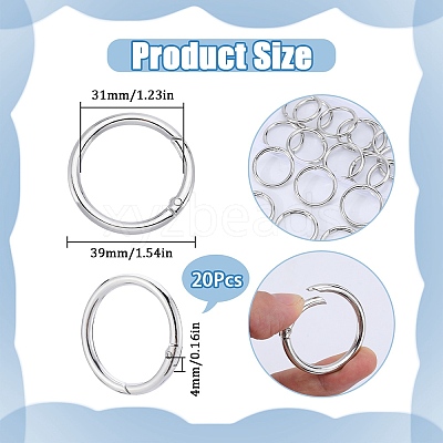 Zinc Alloy Spring Gate Rings FIND-SP0001-08D-1