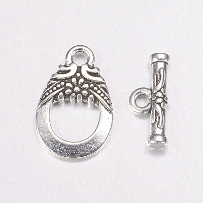 Tibetan Style Alloy Toggle Clasps X-AC2014-1